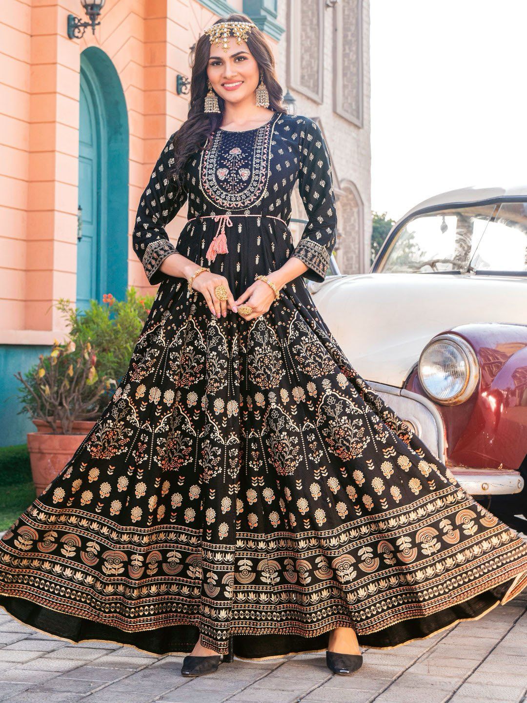 Glam Nx Long Rayon Print  Anarkali Gown  Catalogue